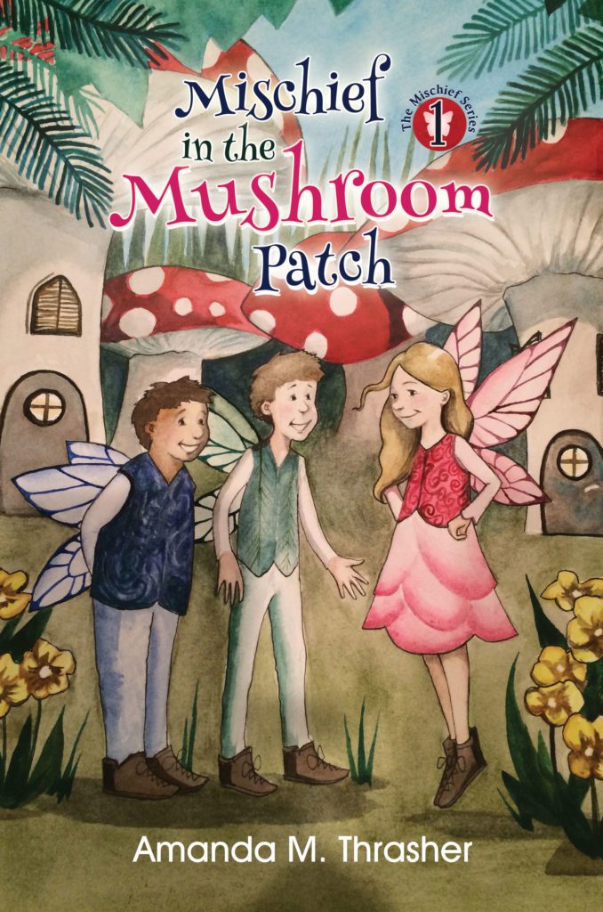 Mischiel in the mushroom patch by amanda m threacher.